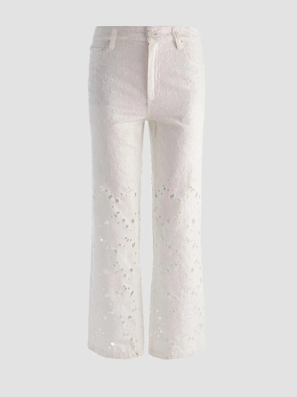 Alice + Olivia Floral Embroided High Rise Jeans - Picture 9 of 9